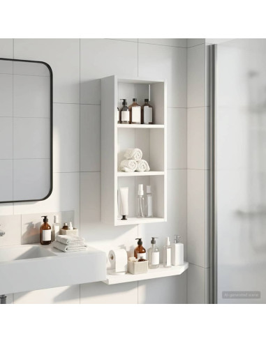 Armadio da bagno a muro con lo scaffale Bianco 30 x 14 x 70 cm