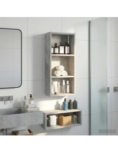 Armadio da bagno a muro Grigio Cemento 30 x 14 x 70 cm
