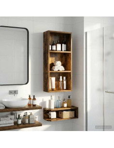 Armadio da bagno a muro Quercia Affumicata 30 x 14 x 70 cm