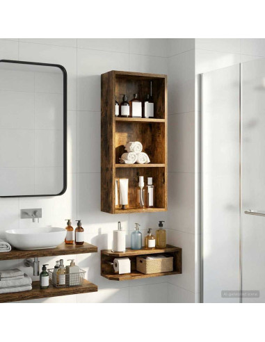 Armadio da bagno a muro Quercia Affumicata 30 x 14 x 70 cm