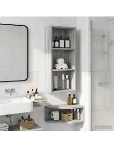 Armadio da bagno a muro Sonoma grigia 30 x 14 x 70 cm