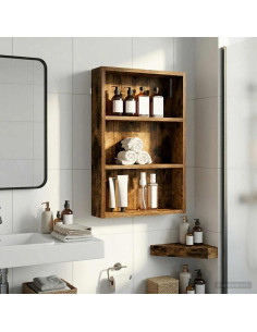 Armadio da bagno a muro Quercia Affumicata 40 x 10 x 60,5 cm