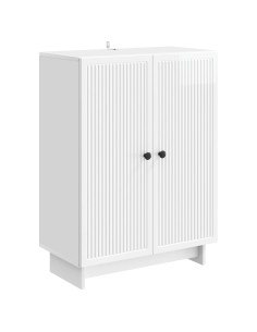 Credenza Bianco Lucido 66 x 34,5 x 90 cm Legno ingegnerizzato