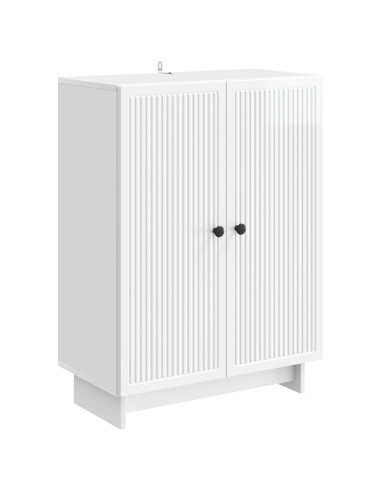 Credenza Bianco Lucido 66 x 34,5 x 90 cm Legno ingegnerizzato