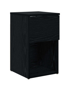 Armadietto per letto Rovere Nero 29 x 31,5 x 49 cm