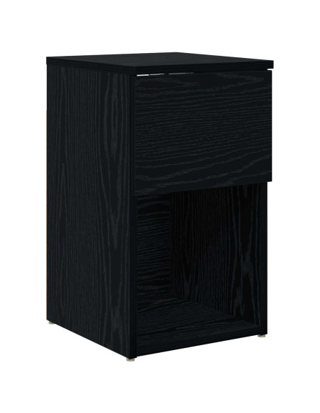 Armadietto per letto Rovere Nero 29 x 31,5 x 49 cm