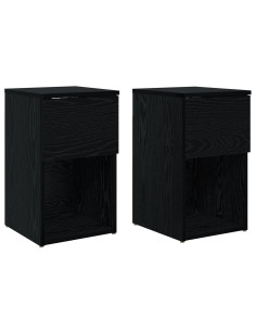 Armadietto per letto 2 pcs Rovere Nero 29 x 31,5 x 49 cm