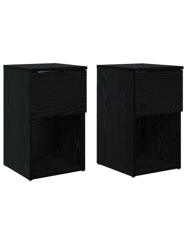 Armadietto per letto 2 pcs Rovere Nero 29 x 31,5 x 49 cm