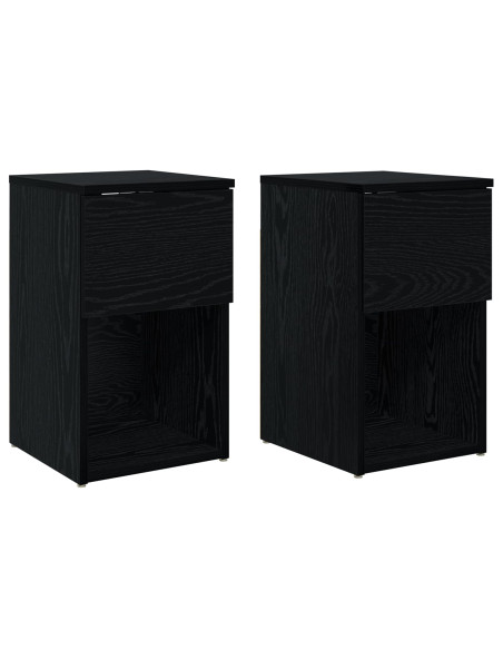 Armadietto per letto 2 pcs Rovere Nero 29 x 31,5 x 49 cm