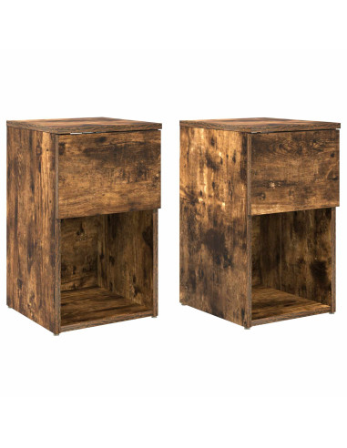 Armadietto per letto 2 pcs Rovere Fumo 29 x 31,5 x 49 cm