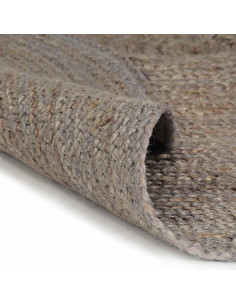 Tappeto Lavorato a Mano in Juta Rotondo 180 cm Grigio