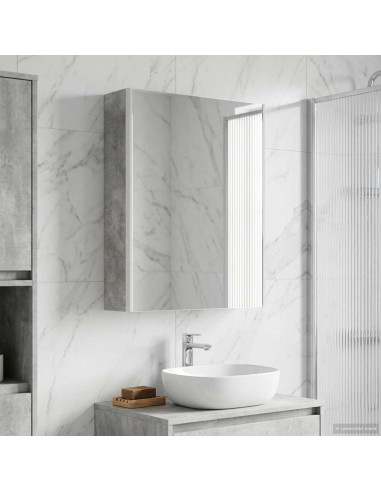 Mobiletto per specchio da bagno Grigio cemento