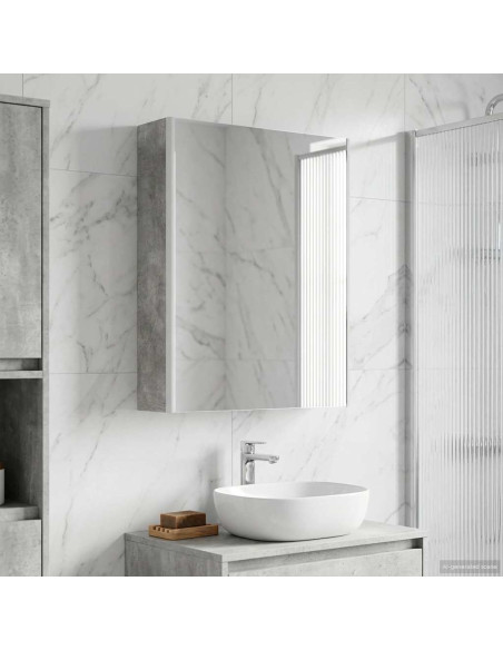 Mobiletto per specchio da bagno Grigio cemento