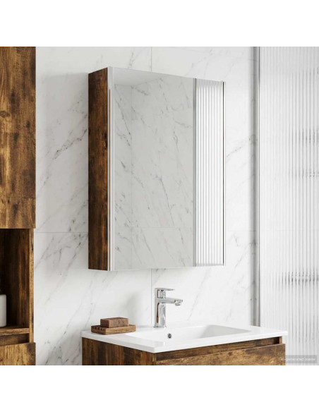 Mobiletto per specchio da bagno Rovere fumé 73.5 x 15.5 x 70 cm