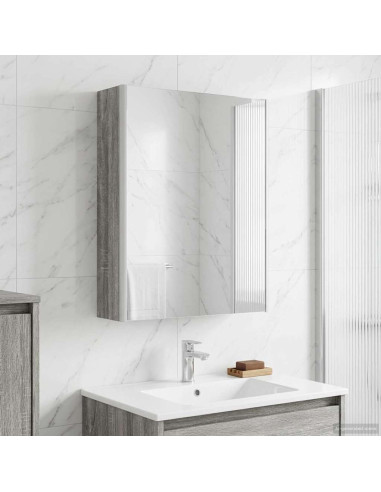 Mobiletto per specchio da bagno Grigio Sonoma