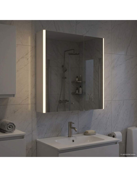 Mobiletto per specchio da bagno Bianco 63,5 x 15,5 x 70 cm
