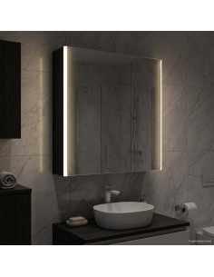 Mobiletto per specchio da bagno Rovere Nero 63,5 x 15,5 x 70 cm