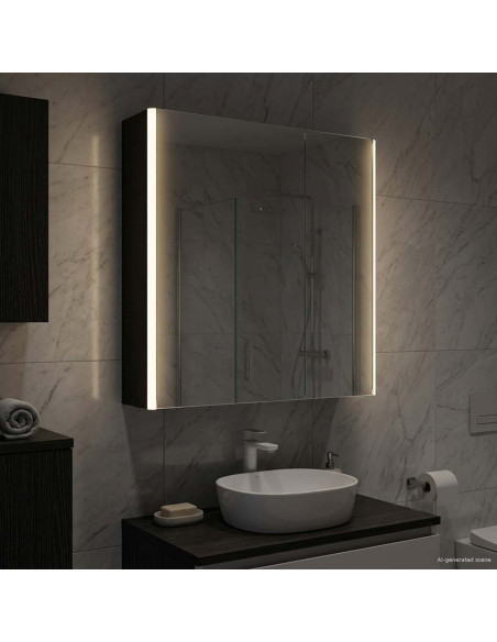 Mobiletto per specchio da bagno Rovere Nero 63,5 x 15,5 x 70 cm