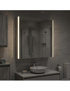 Mobiletto per specchio da bagno Grigio cemento