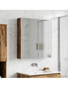 Mobiletto per specchio da bagno Rovere fumé 63,5 x 15,5 x 70 cm