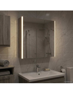 Mobiletto per specchio da bagno Grigio Sonoma