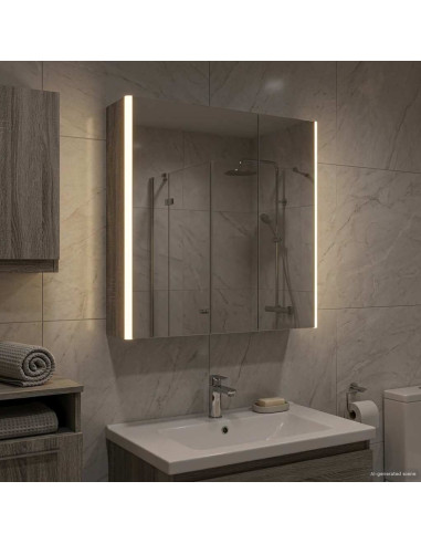 Mobiletto per specchio da bagno Grigio Sonoma