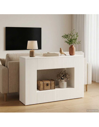 Tavolo consolle Bianco 101 x 29 x 74 cm Legno ingegnerizzato