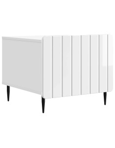 Tavolino da salotto con cassetto Bianco Lucido 49 x 50 x 42 cm