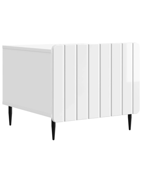 Tavolino da salotto con cassetto Bianco Lucido 49 x 50 x 42 cm