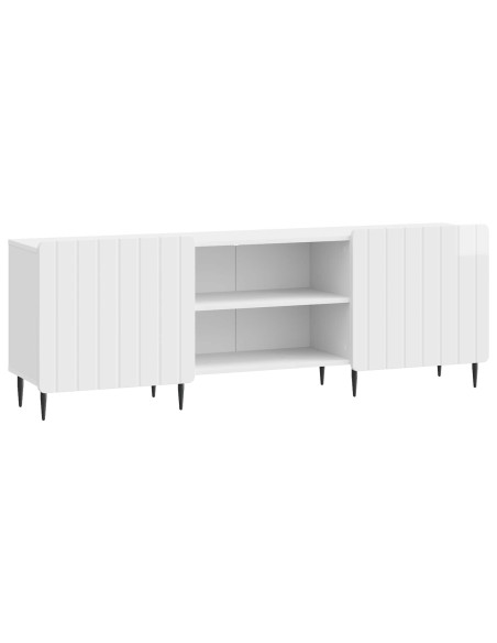 Mobile TV Bianco Lucido 150 x 31 x 52 cm Legno ingegnerizzato