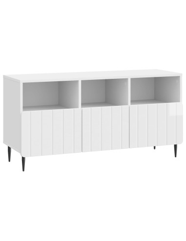 Mobile TV Bianco Lucido 102 x 34,5 x 50 cm Legno ingegnerizzato