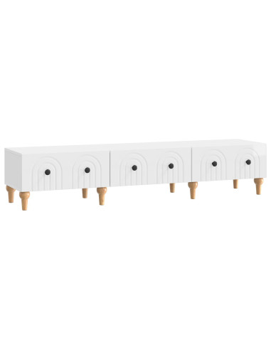 Mobile TV Bianco Lucido 147 x 34,5 x 30 cm Legno ingegnerizzato