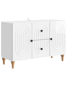 Mobile TV Bianco Lucido 89 x 34,5 x 60 cm Legno ingegnerizzato