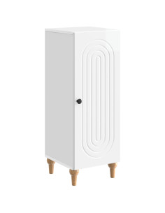 Credenza Bianco Lucido 33 x 34,5 x 90 cm Legno ingegnerizzato