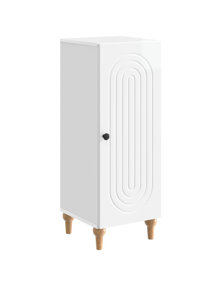 Credenza Bianco Lucido 33 x 34,5 x 90 cm Legno ingegnerizzato