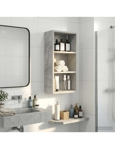 Armadio da bagno a muro Grigio Cemento 30 x 16 x 62,5 cm