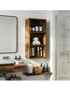 Armadio da bagno a muro Quercia Affumicata 30 x 16 x 62,5 cm