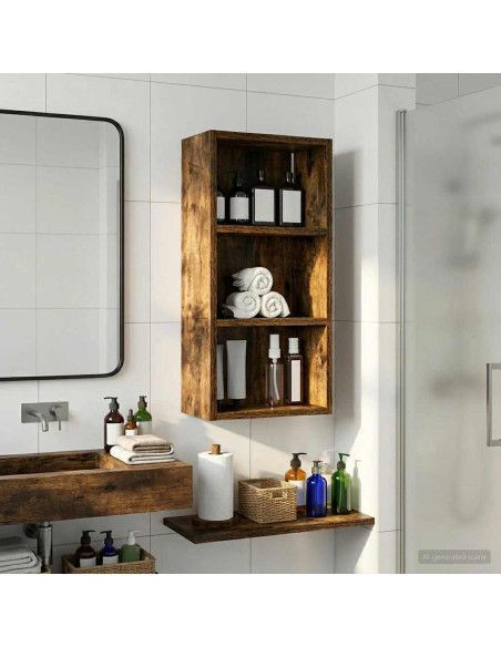 Armadio da bagno a muro Quercia Affumicata 30 x 16 x 62,5 cm