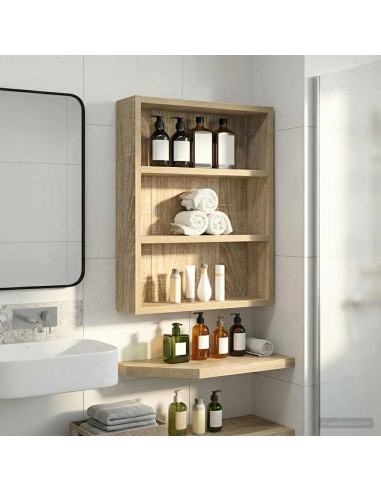 Armadio da bagno a muro Rovere Sonoma 40 x 10 x 50 cm