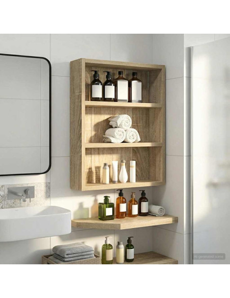 Armadio da bagno a muro Rovere Sonoma 40 x 10 x 50 cm