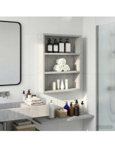 Armadio da bagno a muro Grigio Cemento 40 x 10 x 50 cm