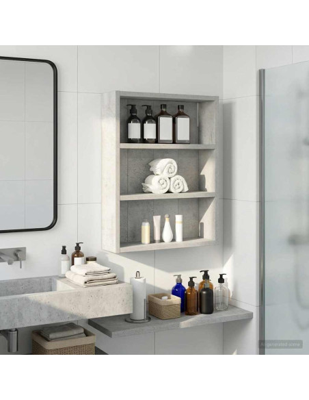 Armadio da bagno a muro Grigio Cemento 40 x 10 x 50 cm