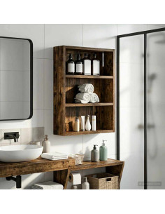 Armadio da bagno a muro Quercia Affumicata 40 x 10 x 50 cm