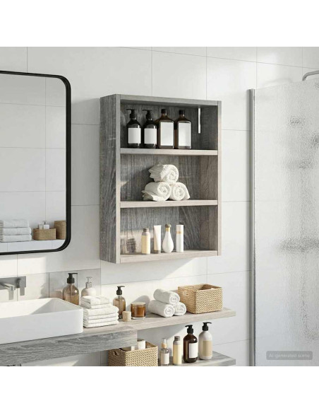 Armadio da bagno a muro Sonoma grigia 40 x 10 x 50 cm