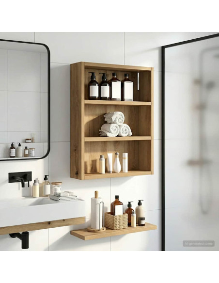 Armadio da bagno a muro Rovere Artigianale 40 x 10 x 50 cm