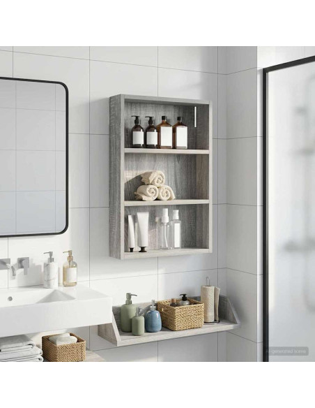 Armadio da bagno a muro Sonoma grigia 40 x 10 x 60,5 cm