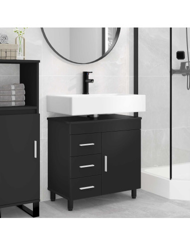 Mobile da bagno con lavabo con cassetto Nero 60 x 35 x 60 cm