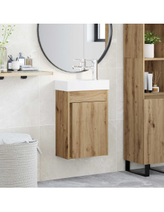 Mobile da bagno con lavabo con archiviazione Rovere artigianale