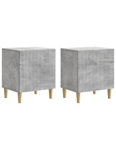 Armadio da Notte 2 pcs Grigio Cemento 43 x 34,5 x 50 cm