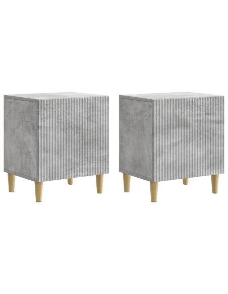 Armadio da Notte 2 pcs Grigio Cemento 43 x 34,5 x 50 cm